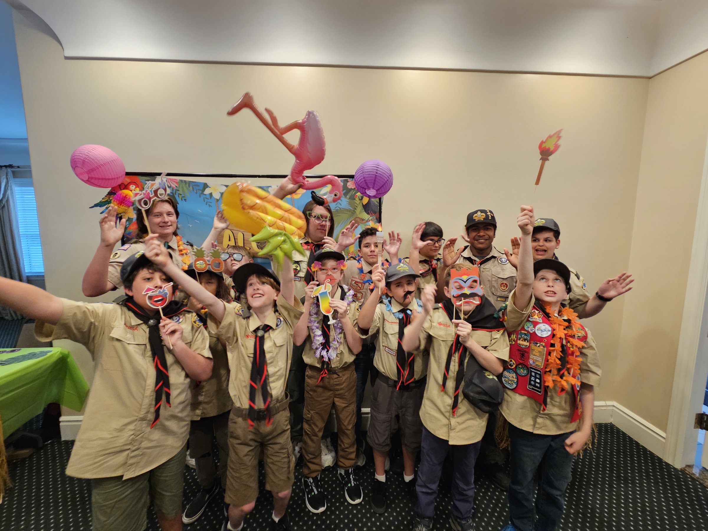 Scouts celebrating together at the Vista Optimist Club