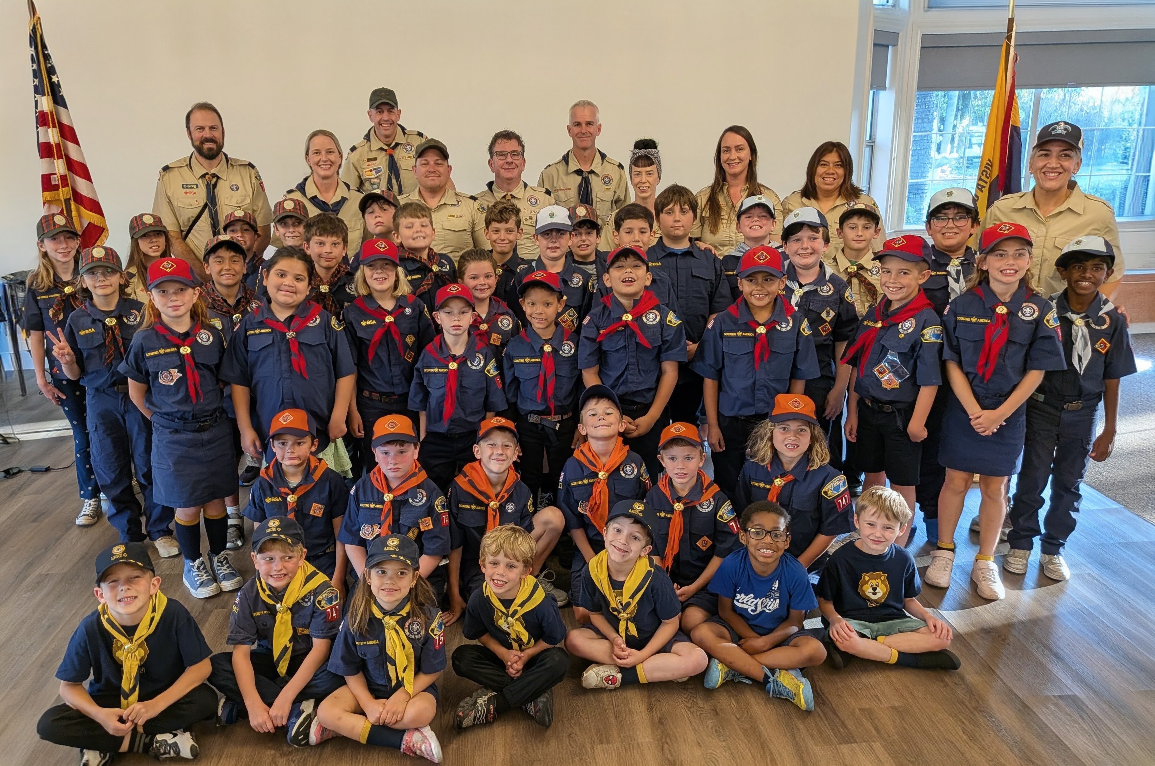 Local Cub Scouts and adult leaders gathered at the club in May 2026