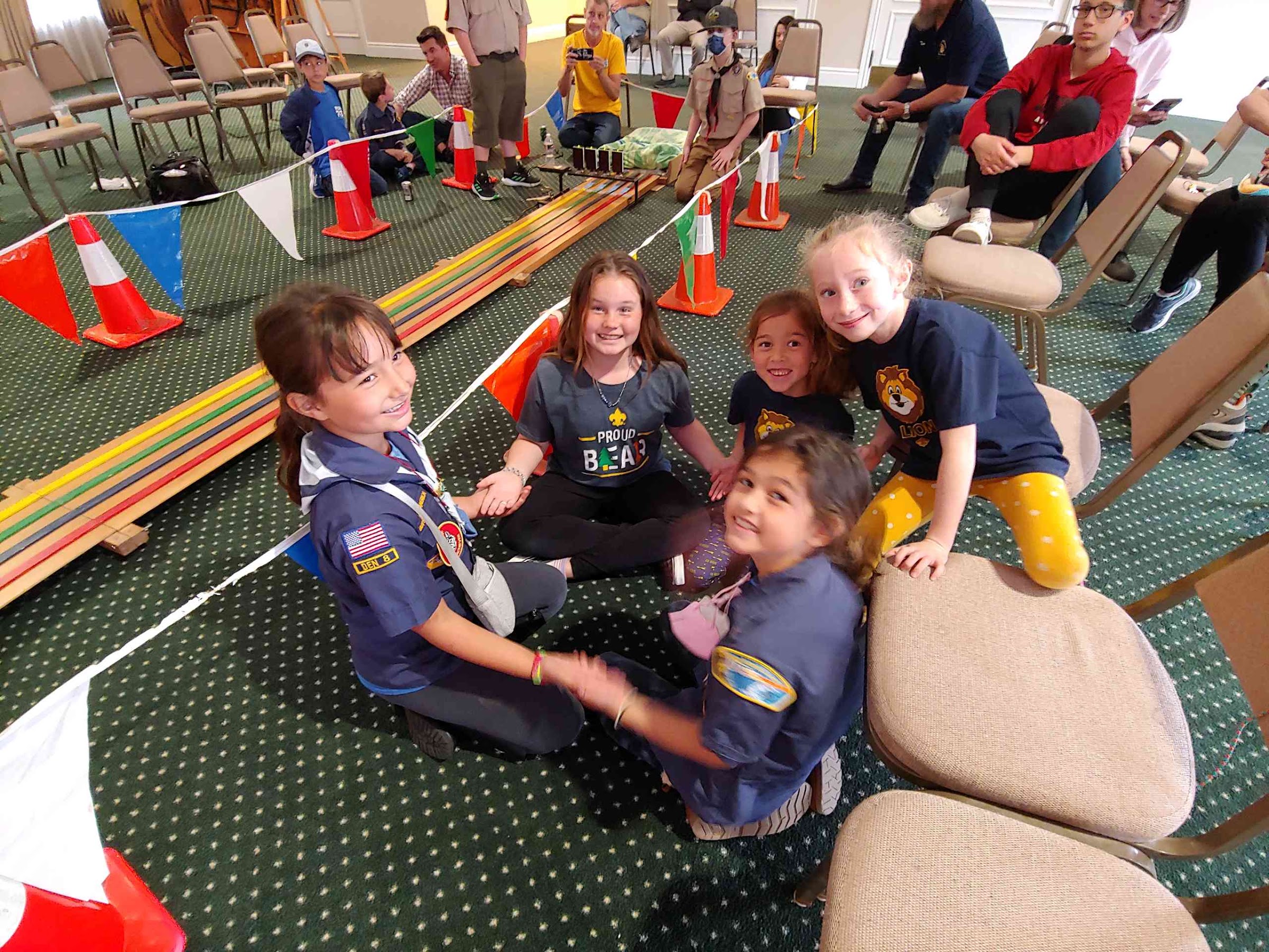 Cub Scouts enjoying a Pinewood Derby gathering